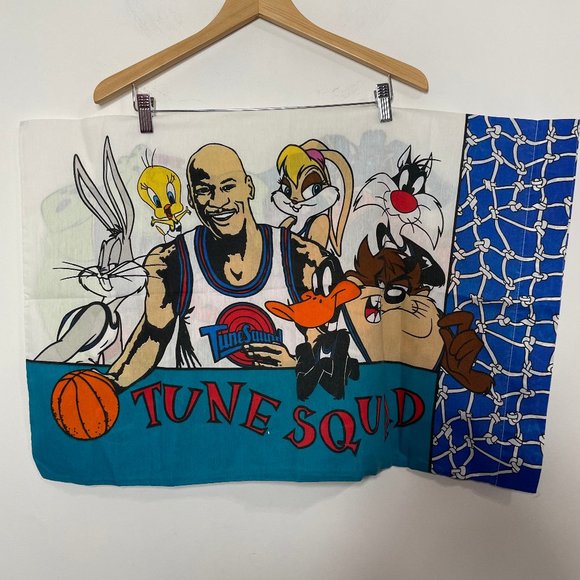 SPACE JAM Tune Squad Monstars Vintage Pillowcase TM Warner Bros 1996 original Ma - Picture 1 of 10